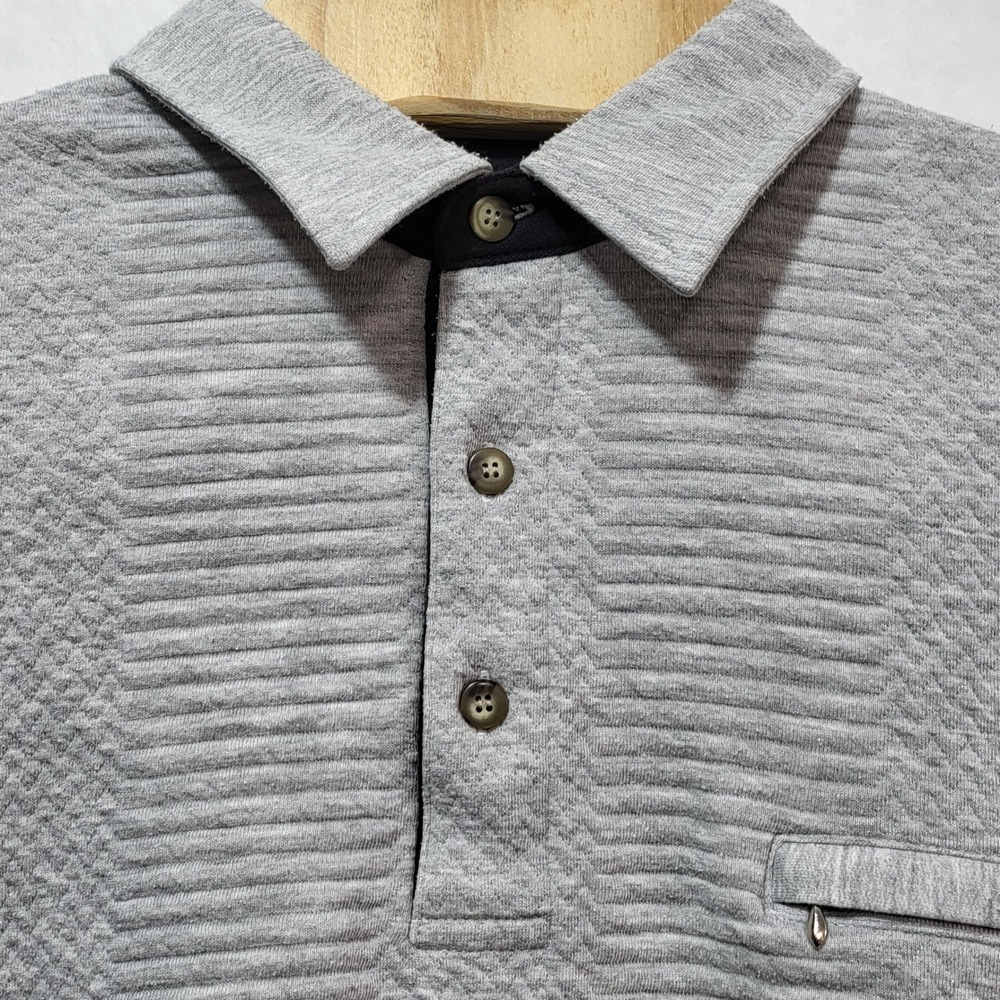 LD-Sport International Mens‎ 2XLT Textured Ribbed Long Sleeve Polo Sweatshirt - Picture 3 of 9